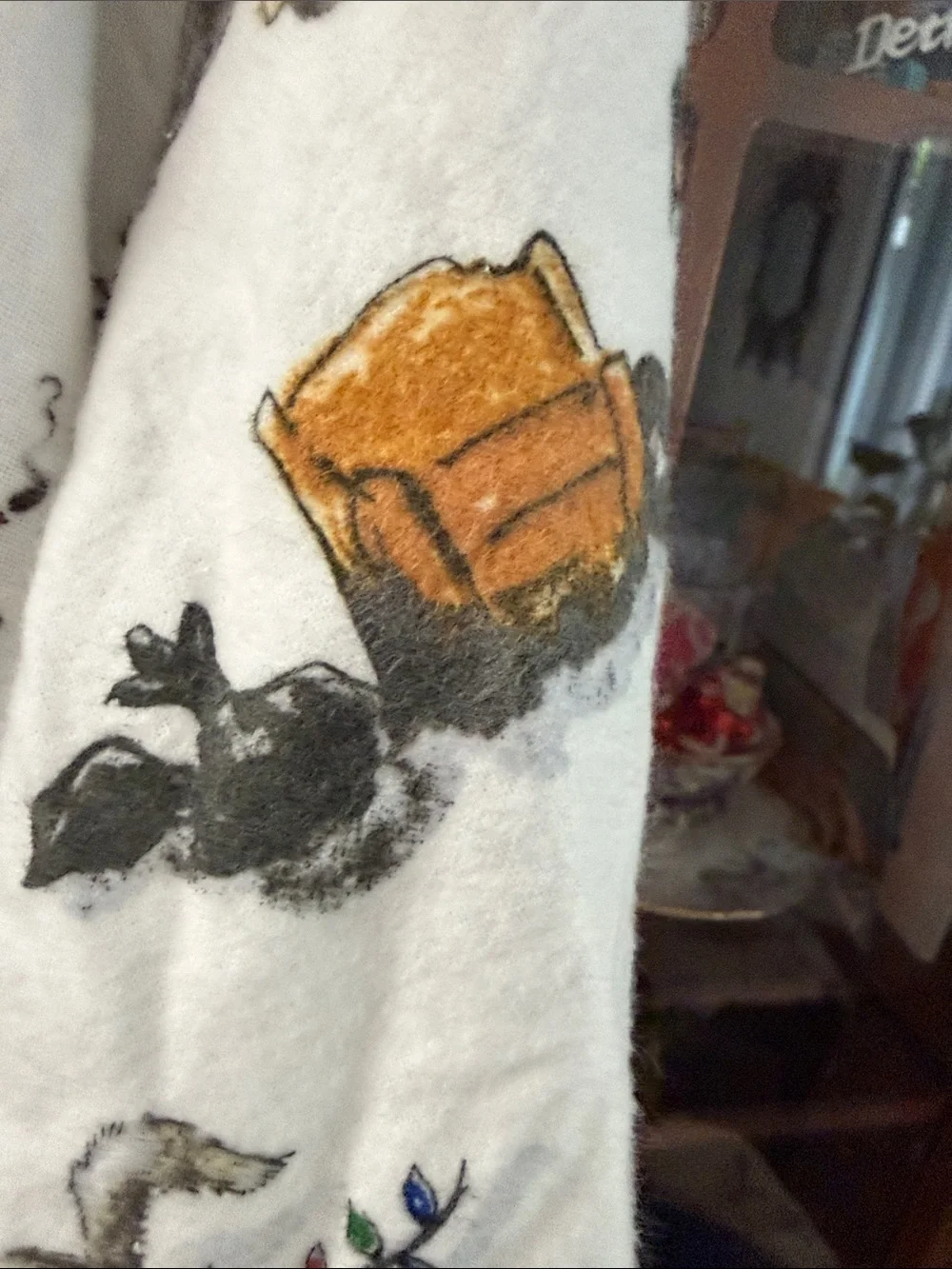 Pottery Barn White Holiday Print Robe National lampoon